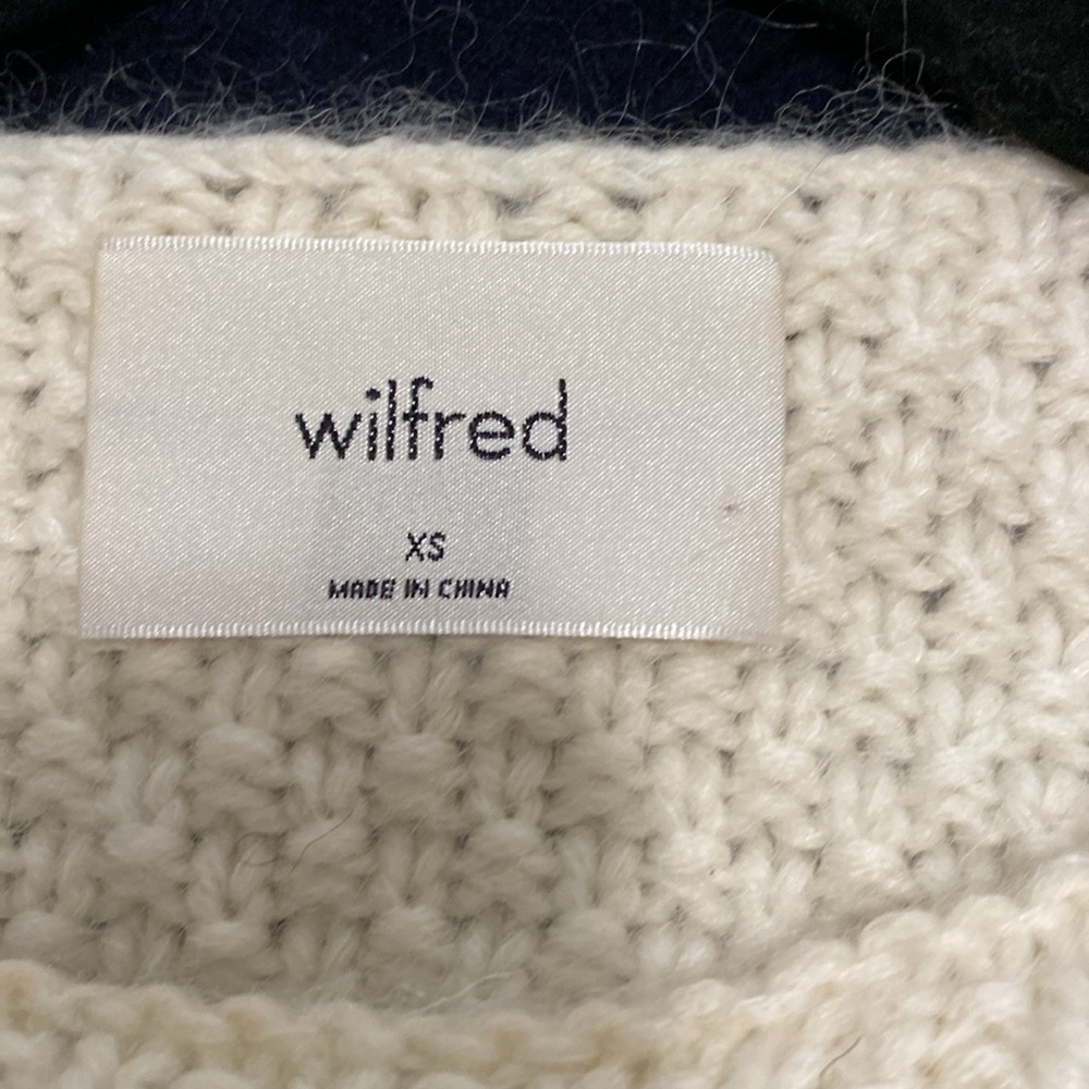 NWOT Aritzia Wool Blend  Crew Neck Knitted Ivory Long Sleeve Sweater Siz… - Picture 10 of 12